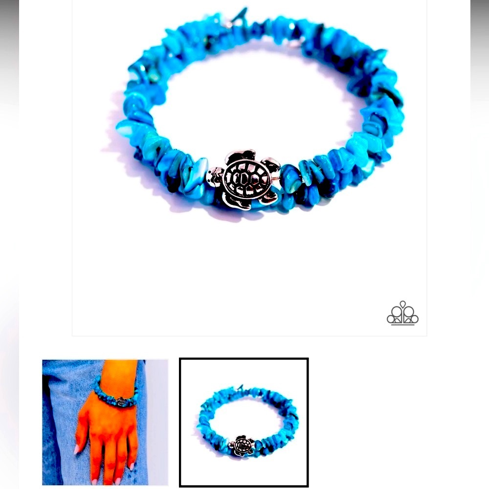 🐢  WHERE IS MY TURTLE❓  PAPARAZZI “TURTLE TALISMAN”BLUE BRACELET❗️🐢 - Picture 5 of 5